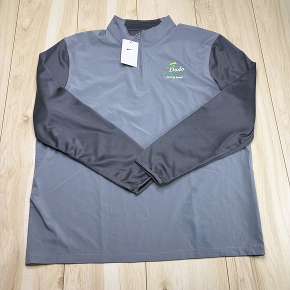 Nike Other - Nike Men Dri-Fit Quarter Zip Pullover Sweater Gray Size XL Embroidery Sports NWT